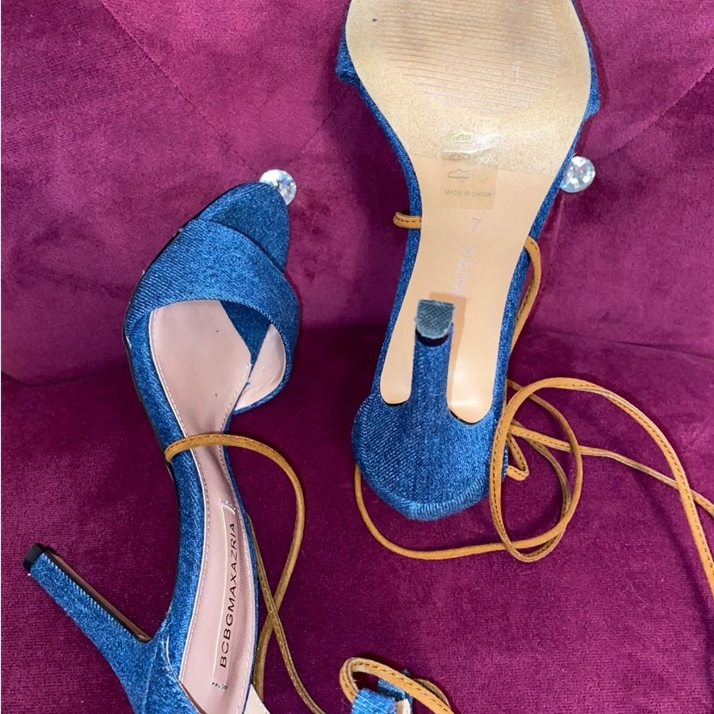 BCBG Denim Gladiator Sandals - Picture 7 of 8